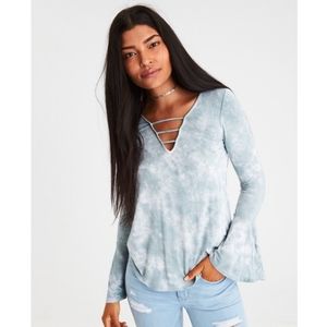 American Eagle Tie Dye Bell Sleeve
